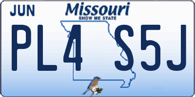 MO license plate PL4S5J