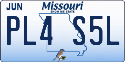 MO license plate PL4S5L