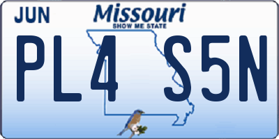 MO license plate PL4S5N