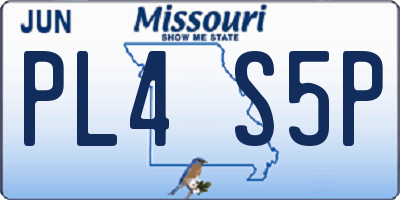 MO license plate PL4S5P