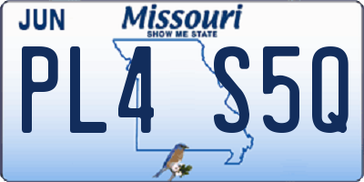 MO license plate PL4S5Q