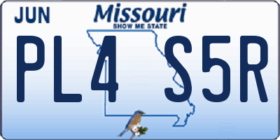 MO license plate PL4S5R