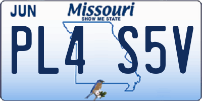 MO license plate PL4S5V