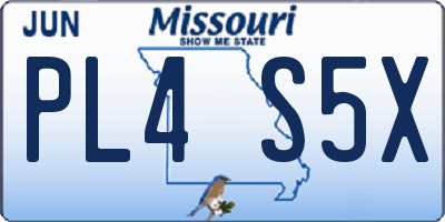 MO license plate PL4S5X
