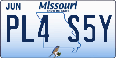 MO license plate PL4S5Y