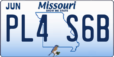 MO license plate PL4S6B