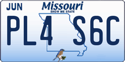 MO license plate PL4S6C
