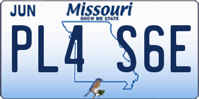 MO license plate PL4S6E