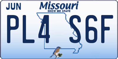 MO license plate PL4S6F