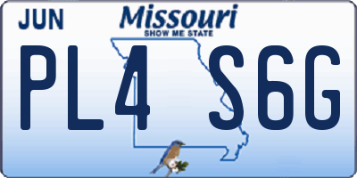 MO license plate PL4S6G