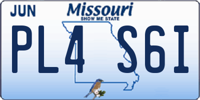 MO license plate PL4S6I