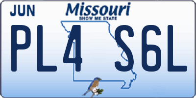 MO license plate PL4S6L