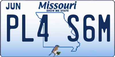 MO license plate PL4S6M