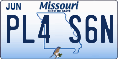MO license plate PL4S6N
