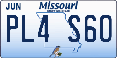 MO license plate PL4S6O