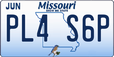 MO license plate PL4S6P
