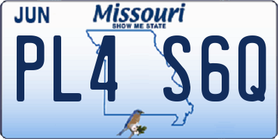 MO license plate PL4S6Q