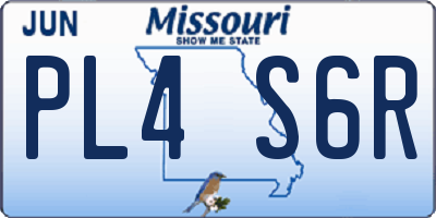 MO license plate PL4S6R