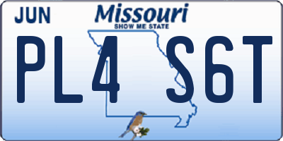 MO license plate PL4S6T