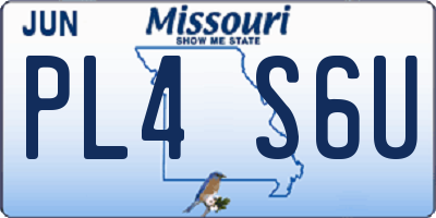 MO license plate PL4S6U