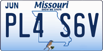 MO license plate PL4S6V