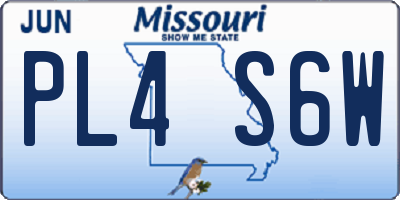 MO license plate PL4S6W