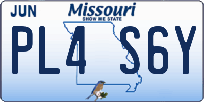 MO license plate PL4S6Y