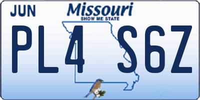 MO license plate PL4S6Z