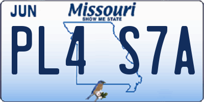 MO license plate PL4S7A