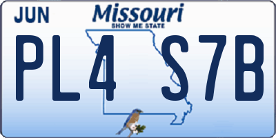 MO license plate PL4S7B