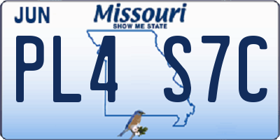 MO license plate PL4S7C