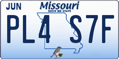 MO license plate PL4S7F