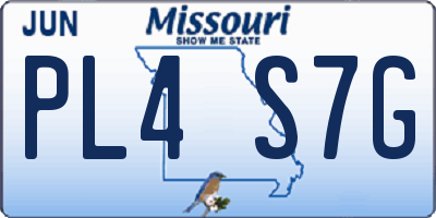 MO license plate PL4S7G