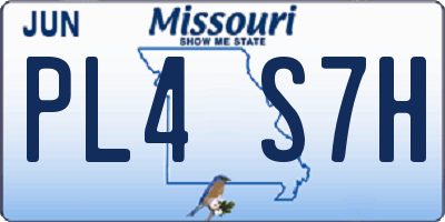 MO license plate PL4S7H