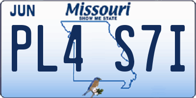 MO license plate PL4S7I