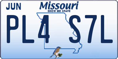 MO license plate PL4S7L