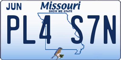 MO license plate PL4S7N
