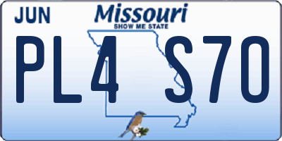 MO license plate PL4S7O