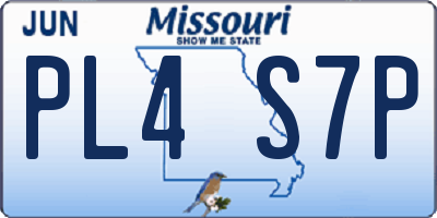 MO license plate PL4S7P