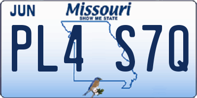 MO license plate PL4S7Q
