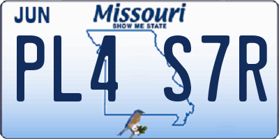 MO license plate PL4S7R
