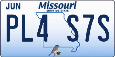 MO license plate PL4S7S