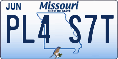 MO license plate PL4S7T