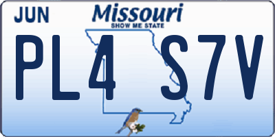 MO license plate PL4S7V
