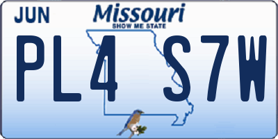 MO license plate PL4S7W