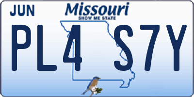 MO license plate PL4S7Y