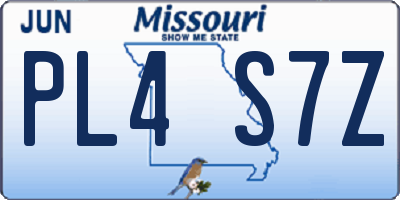 MO license plate PL4S7Z