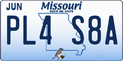 MO license plate PL4S8A