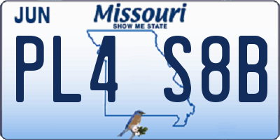MO license plate PL4S8B