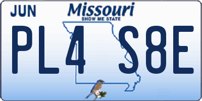 MO license plate PL4S8E